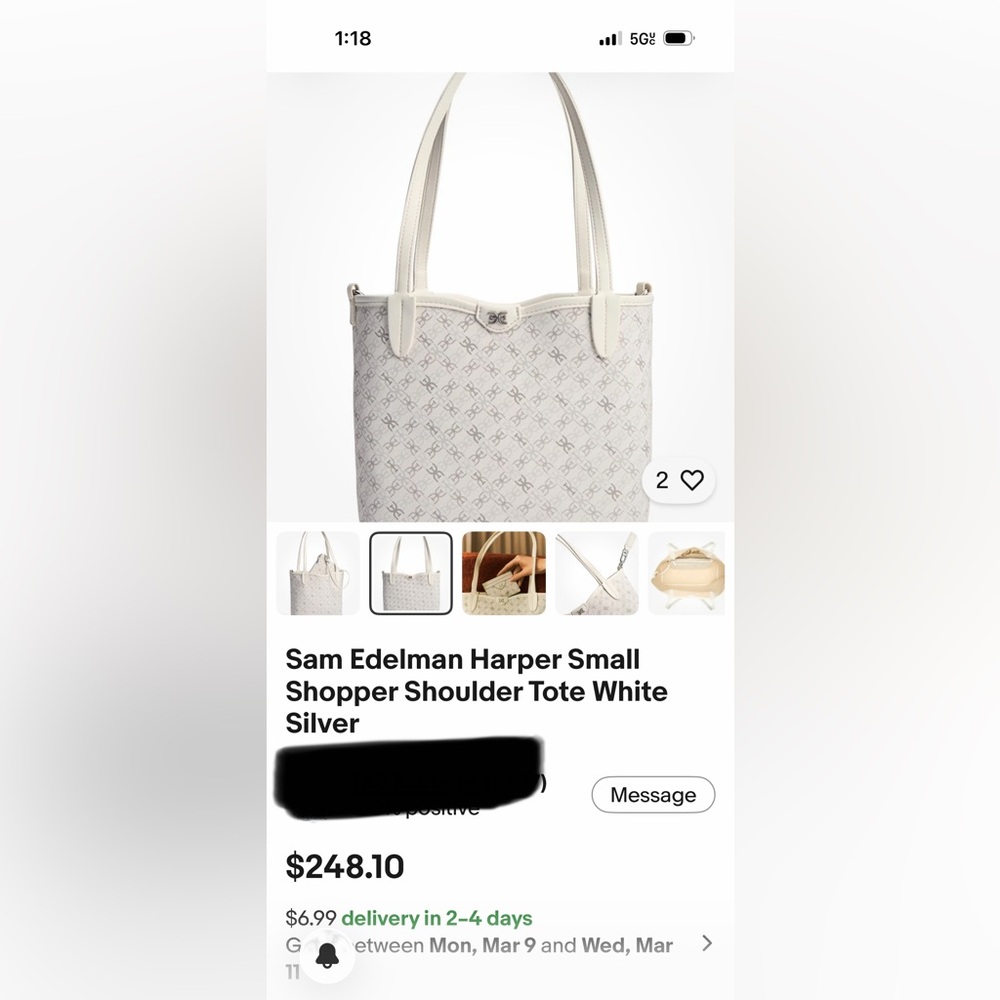 Sam Edelman small shoulder tote and card holder and shoulder starp for crossbody